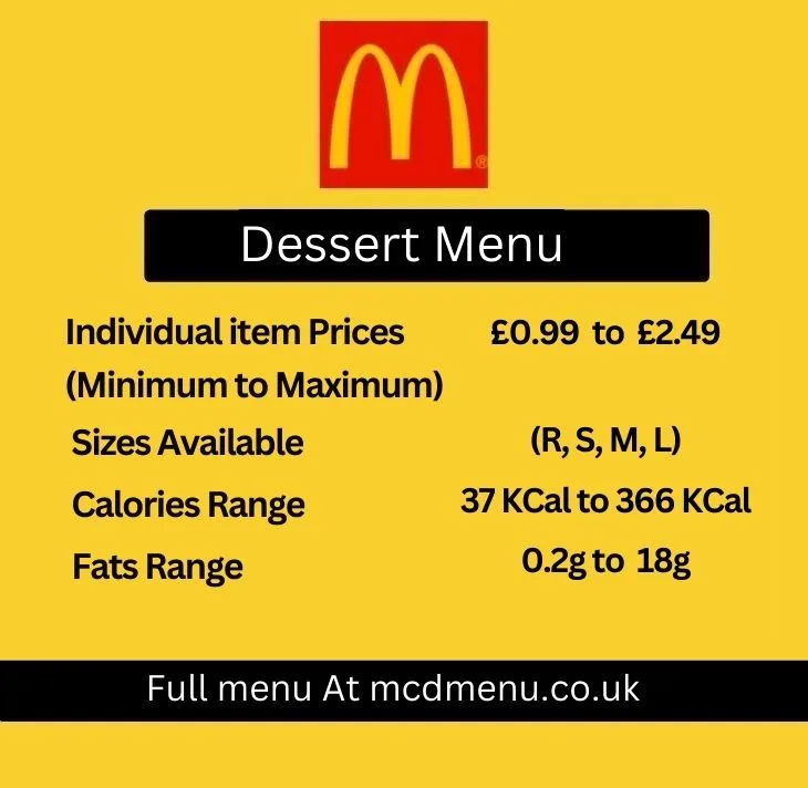 McDonalds Dessert Menu in UK 2024